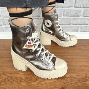 ⭐Converse Chuck 70 De Luxe Heel 7 Women's Shoes Sneakers Metallic Silver A09896C